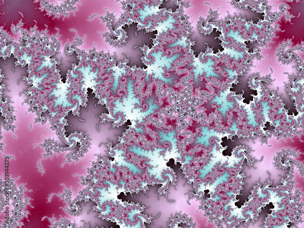 Fototapeta premium Pink fractal spiral, digital artwork for creative graphic design