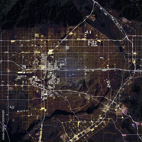 Map Fontana city. California