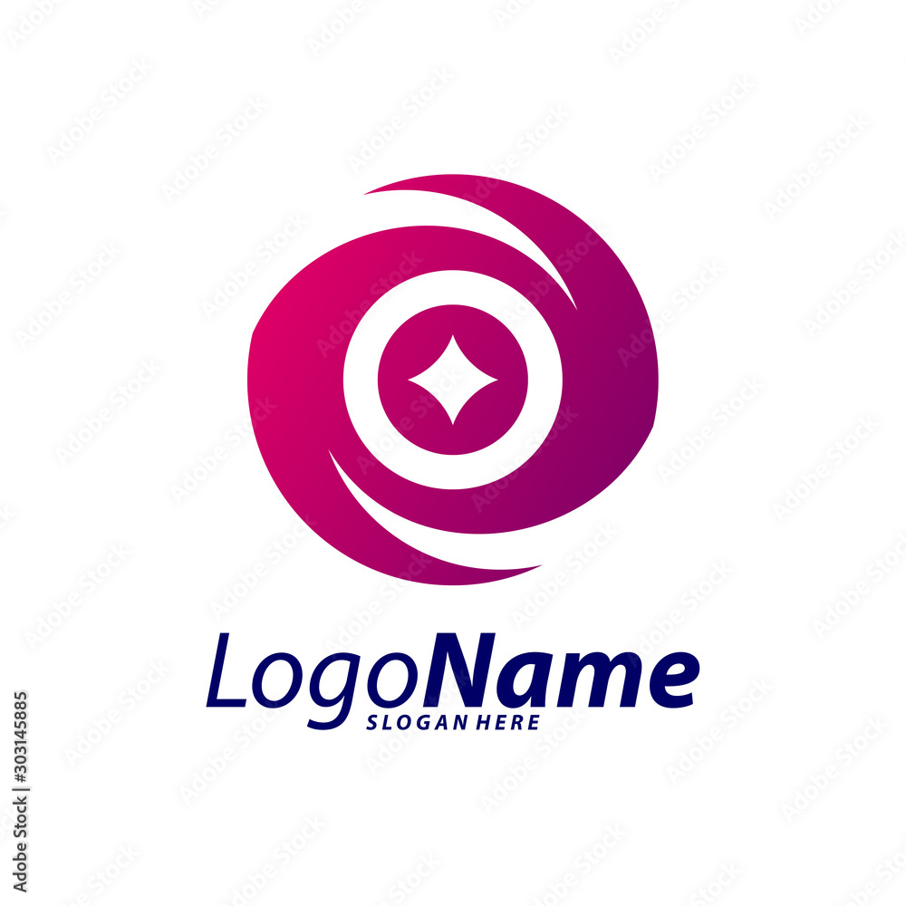 Obraz premium Circle Eye Logo Design Concept Vector. Eye logo Template. Icon Symbol. Illustration
