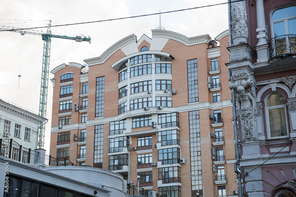City, Kiev, Ukraine. City center, street with historic buildings. Inheritance from the Soviet Union. City, Kiev, Ukraine. City center, street with historic buildings. Inheritance from the Soviet Union.