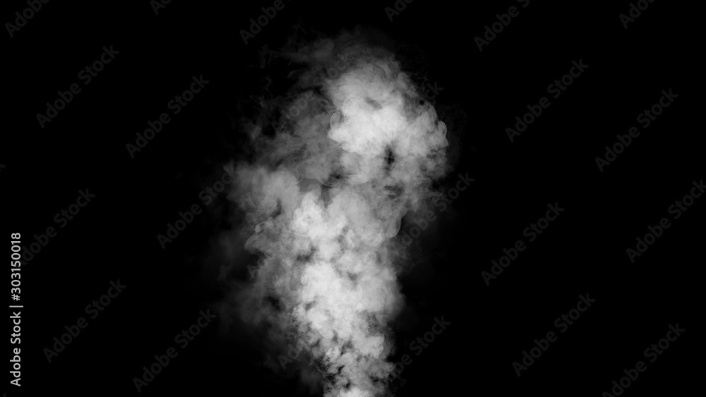 Explosion smoke on isolated black background. Abstract texture overlyas. Design element. - obrazy, fototapety, plakaty 