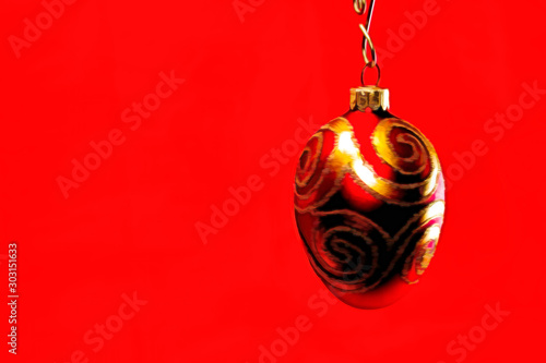 Red Holiday Ornament Illustration
