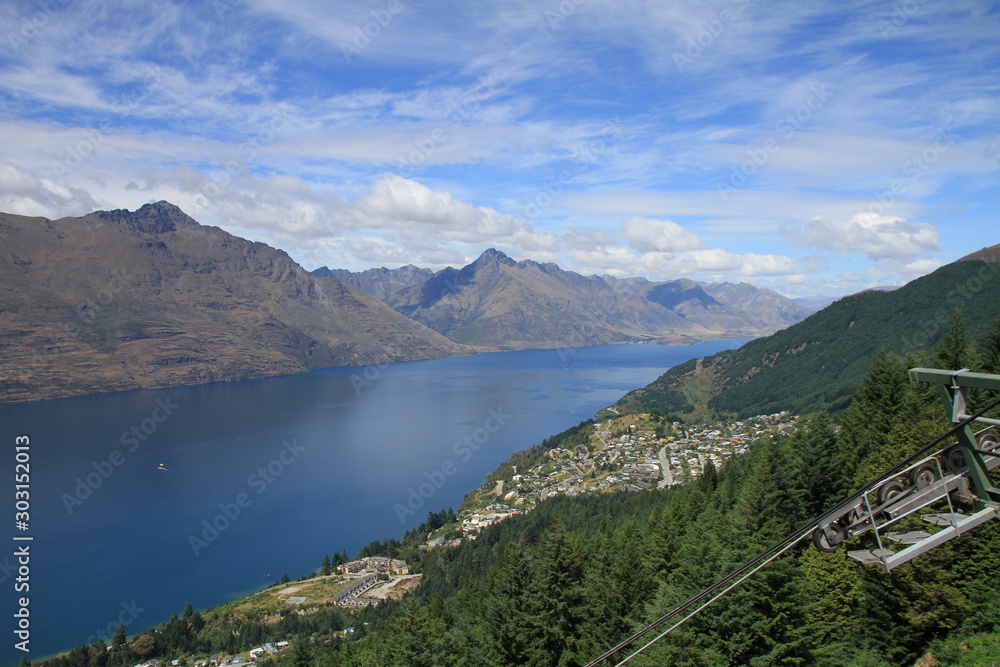 Fototapeta premium Blick auf den See Queenstown Neuseeland 