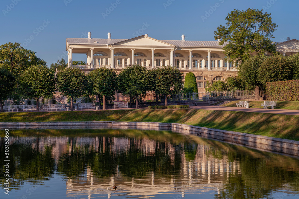Cameron gallery on the territory of the Catherine Palace and Park complex in Tsarskoye Selo summer morning. Pushkin, Saint Petersburg, Russia
