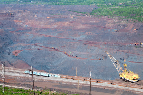 View from the observation deck of the quarry of Mikhailovsky mining plant, Zheleznogorsk, Kursk region, Russian Federation photo