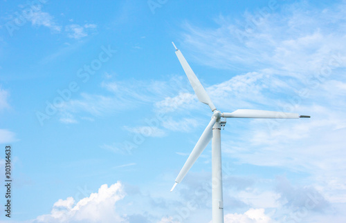 Wind turbines on a clean sunny morning