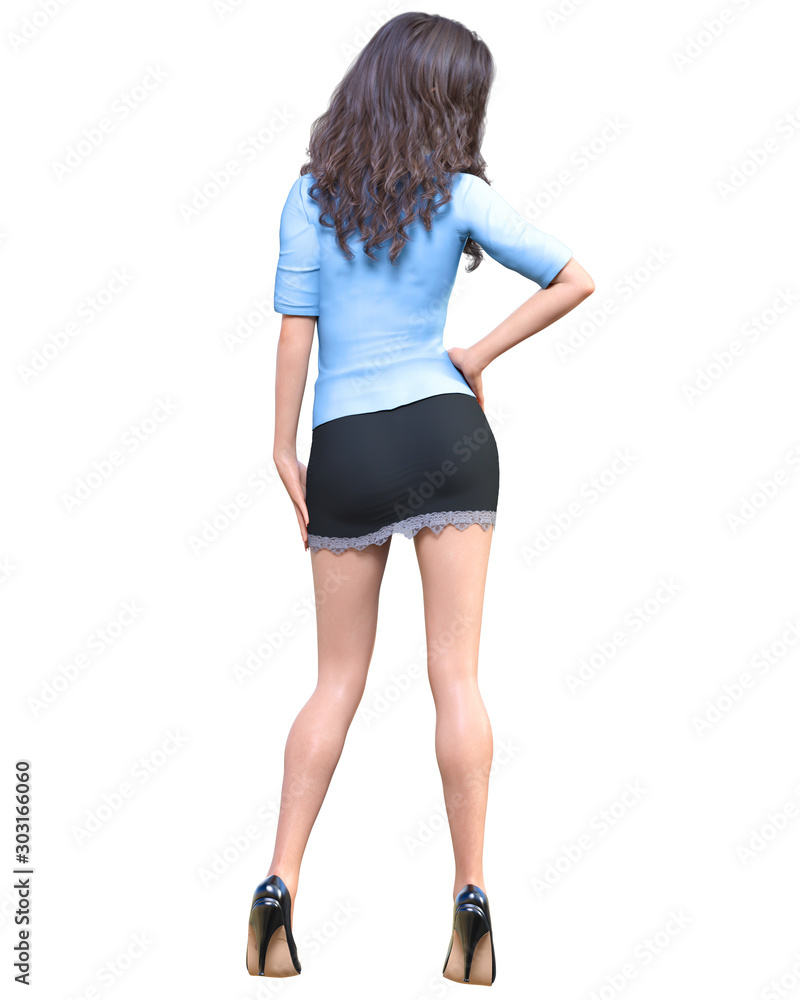 Fototapeta premium Long-haired brunette secretary