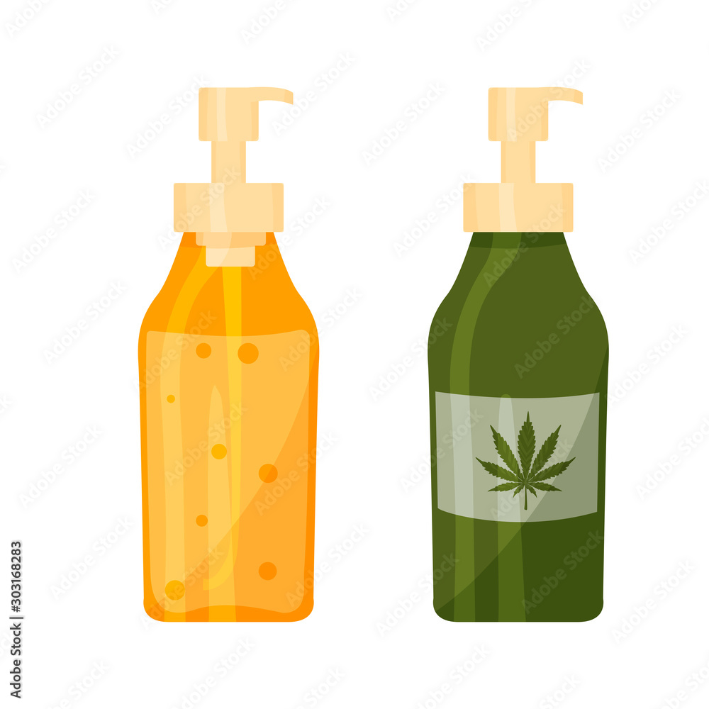 Medical marijuana. Marijuana plant and cannabis oil in vial. Medical marijuana. Marijuana plant and cannabis oil in vial.