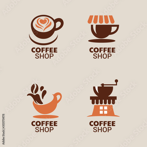 Coffee vector logo design template. Suitable for label  emblem and badge for culinary business