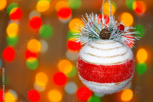 christmas candle on red background