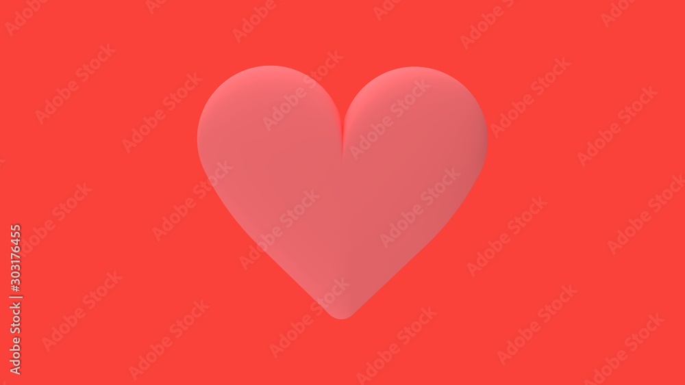 3d rendering of a heart isolated in a studio background