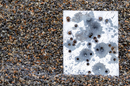 Canvas Print Bullet Holes In Metal