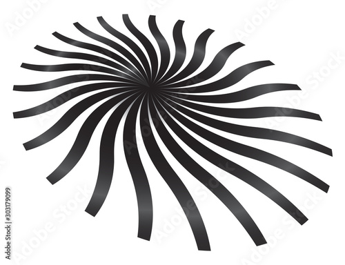 Abstract linear black and white spiral Background