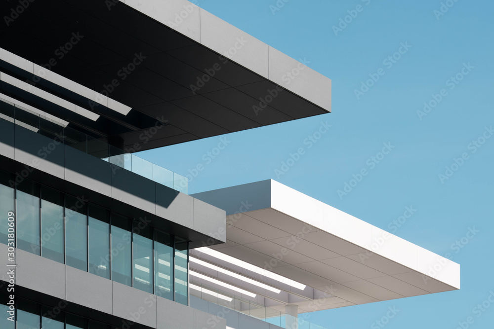 Modern architecture black and white building Modern architecture black and white building