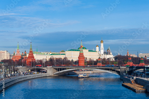 General view of the Kremlin on a sunny autumn day in Moscow