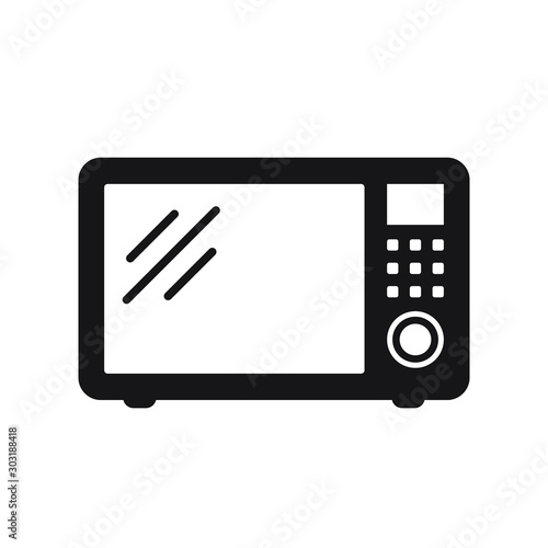 Microwave oven icon isolated on white background. Home appliances icon. Vector Illustration.