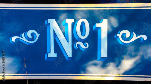 Schilderij op canvas No 1 painted on the side of a boat