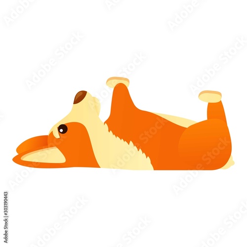 Funny corgi dog icon. Cartoon of funny corgi dog vector icon for web design isolated on white background