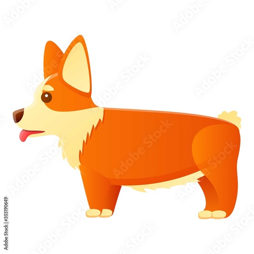 Sad corgi dog icon. Cartoon of sad corgi dog vector icon for web design isolated on white background