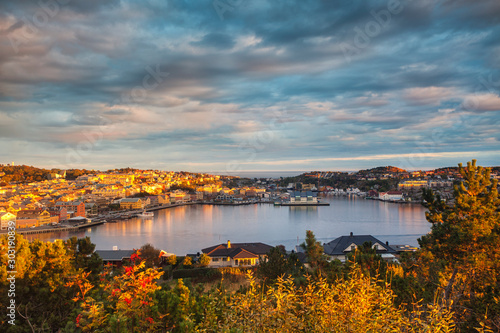 Cityscape of the town of kristiansund in norway.