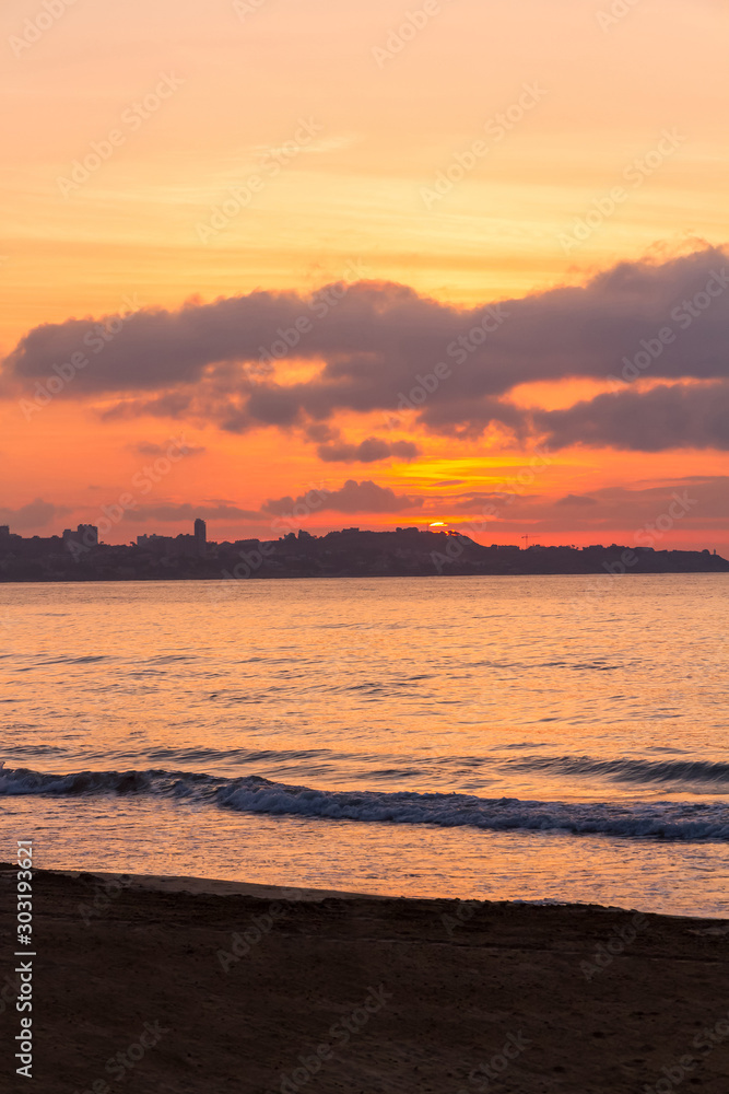 Sunrise from the Postiguet Beach in Alicante. Spain Sunrise from the Postiguet Beach in Alicante. Spain