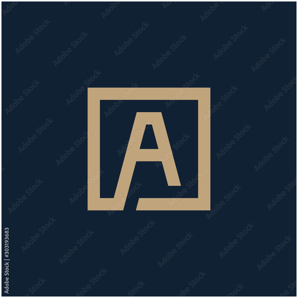 initial letter A geometric with square frame line art. Suitable for business consulting, studio, room, group, decoration, building, concept design. - vector initial letter A geometric with square frame line art. Suitable for business consulting, studio, room, group, decoration, building, concept design. - vector