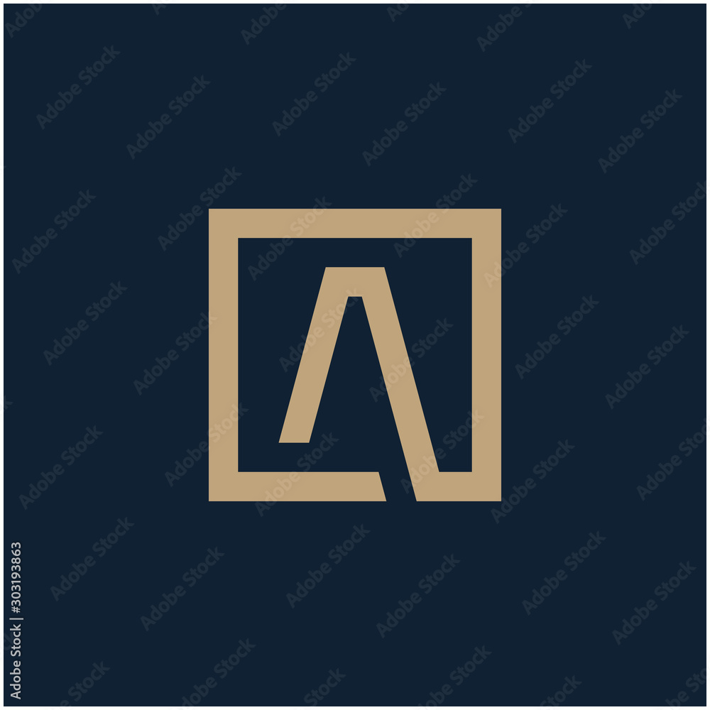 initial letter A geometric with square frame line art. Suitable for business consulting, studio, room, group, decoration, building, concept design. - vector initial letter A geometric with square frame line art. Suitable for business consulting, studio, room, group, decoration, building, concept design. - vector
