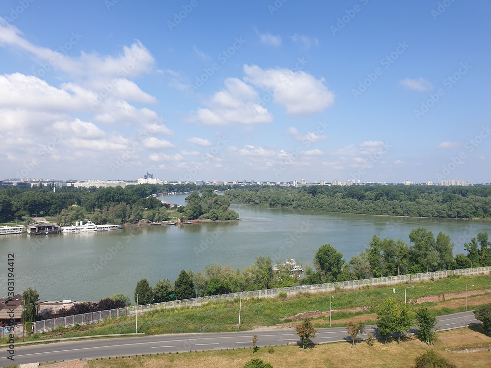 River landscape in Belgrade