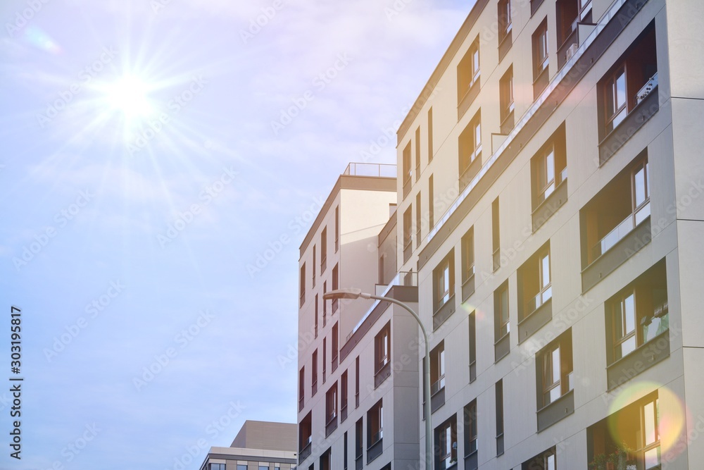 New apartment building with sun light