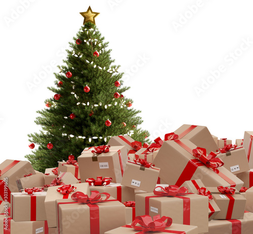 pile of Christmas gifts 3d-...