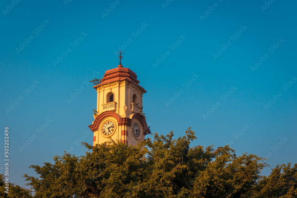 Evening view of vintage clock tower in colombo, Sri Lanka
