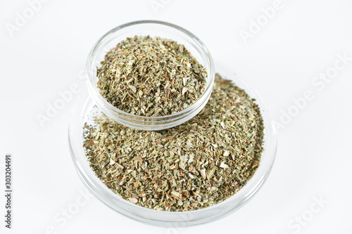 Dried Marjoram Isolated in white.