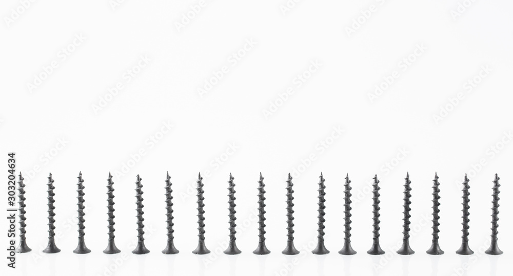 Screws still life large self tapping screws on white background. Screws still life large self tapping screws on white background.
