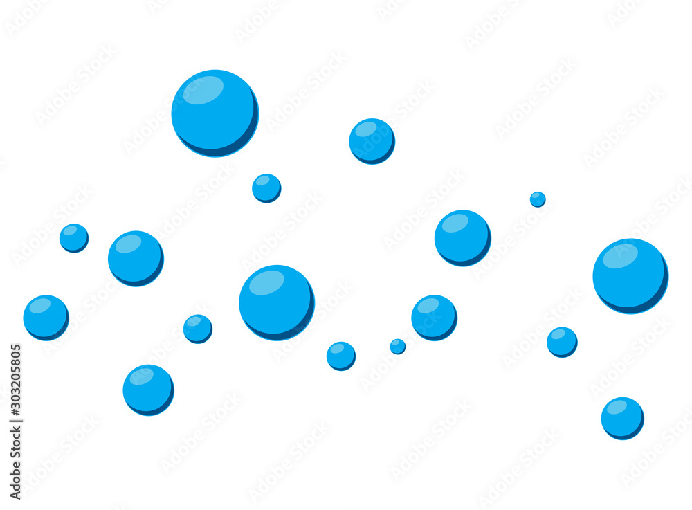 Bubbles water , blue fumes, float vapor isolated on white background Bubbles water , blue fumes, float vapor isolated on white background