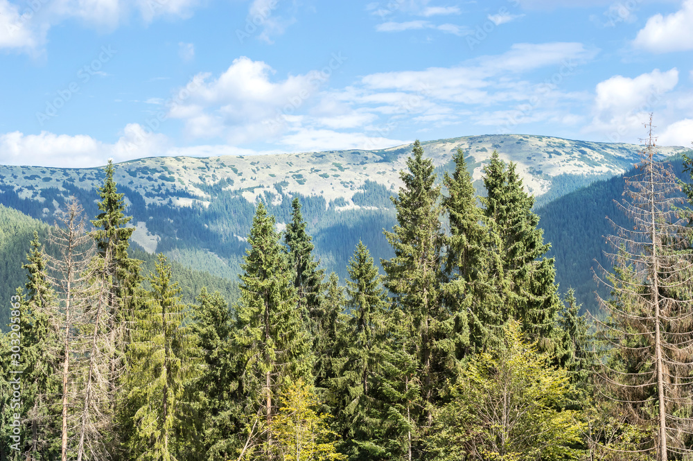 Beautiful mountains landscape at sunny day.