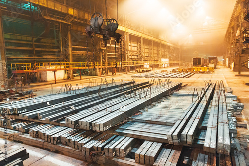 Bild auf Leinwand Warehouse metal blank. Electroplating plant for the metal.