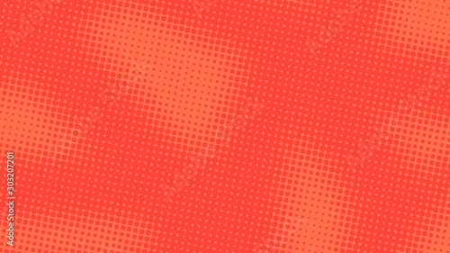 Red with orange retro comic pop art background with dots, cartoon halftone background vector illustration eps10