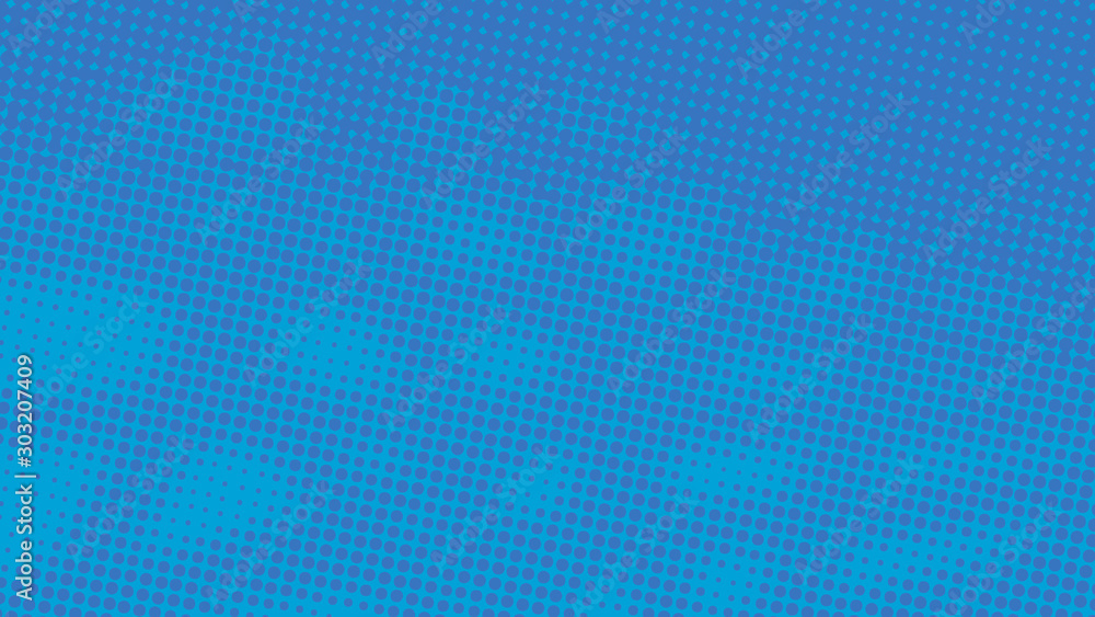 Blue pop art background in vitange comic style with halftone dots, vector illustration template for your design Blue pop art background in vitange comic style with halftone dots, vector illustration template for your design