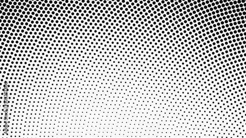 Black and white pop art background with dots design, abstract vector illustration in retro comics style