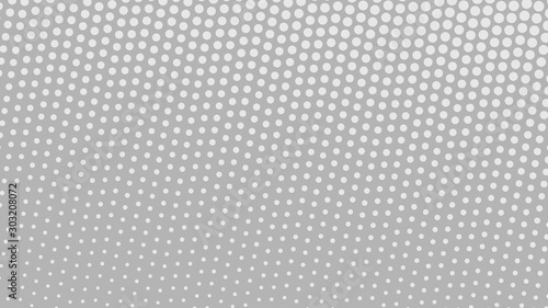 Grey with white pop art background in vitange comic style with halftone dots, vector illustration template for your design