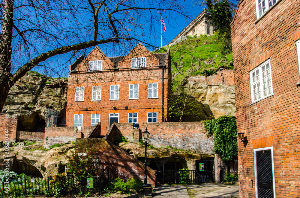 Nottingham caves and building. Nottingham United Kingdom Nottingham caves and building. Nottingham United Kingdom