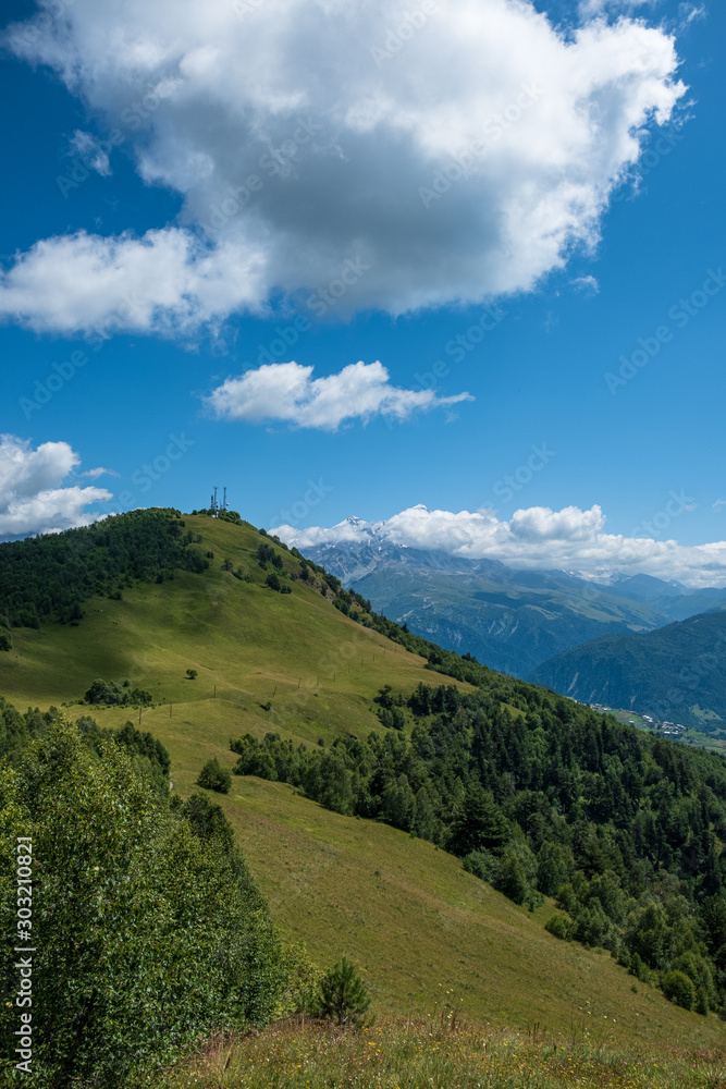 Fototapeta premium Zuruldi mountains - popular trek in Svaneti, Georgia. 
