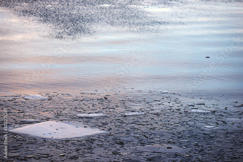 Photography ice andwaves on beach, stockholm , sweden nacka