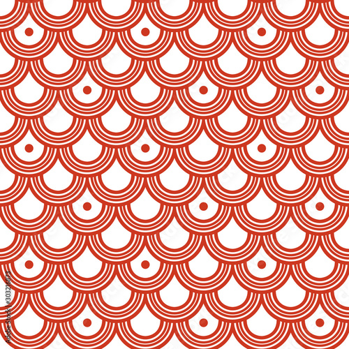 Variation of red fishscale pattern  decorative style