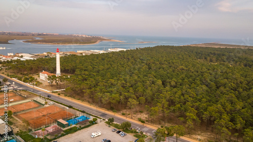 Aerial. Vila Real Santo Antonio on the river Guadiana, algarve, portugal. drone photo photo