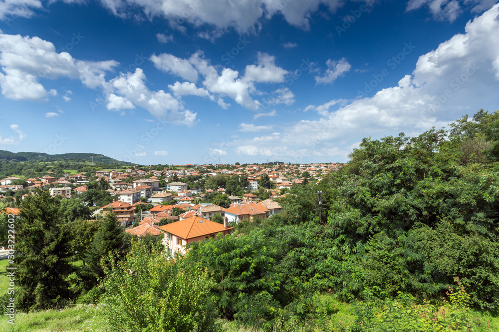 Panorama of historic town of Kalofer, Bulgaria