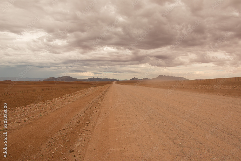 road in the desert of Namibia 