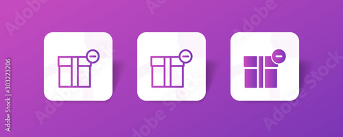 box with minus mark round icon in smooth gradient background button