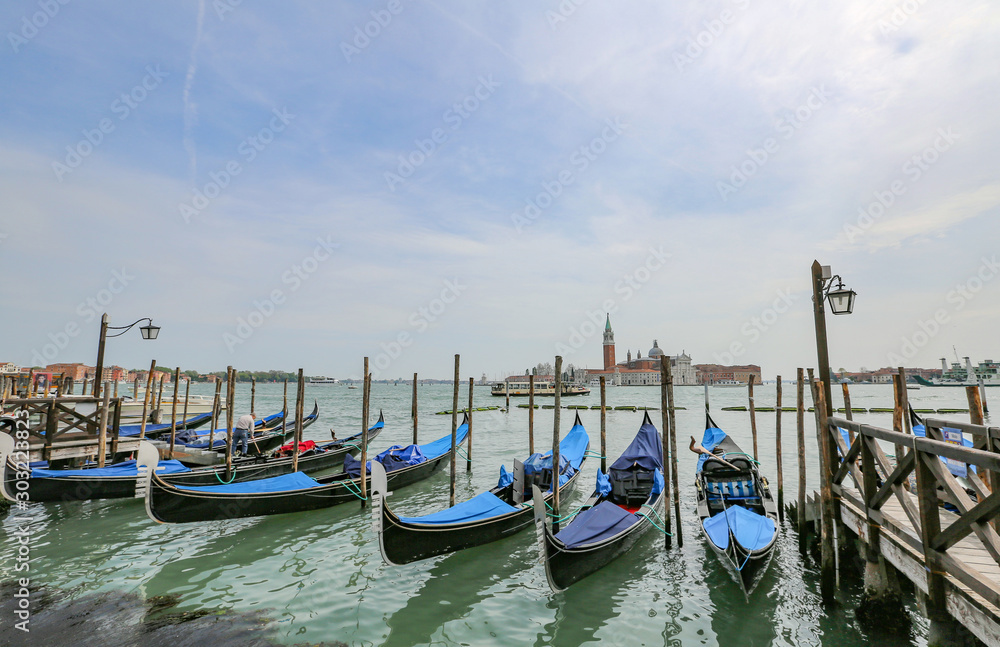 The colorful landscape of a historic city on the water. Venice, Italy