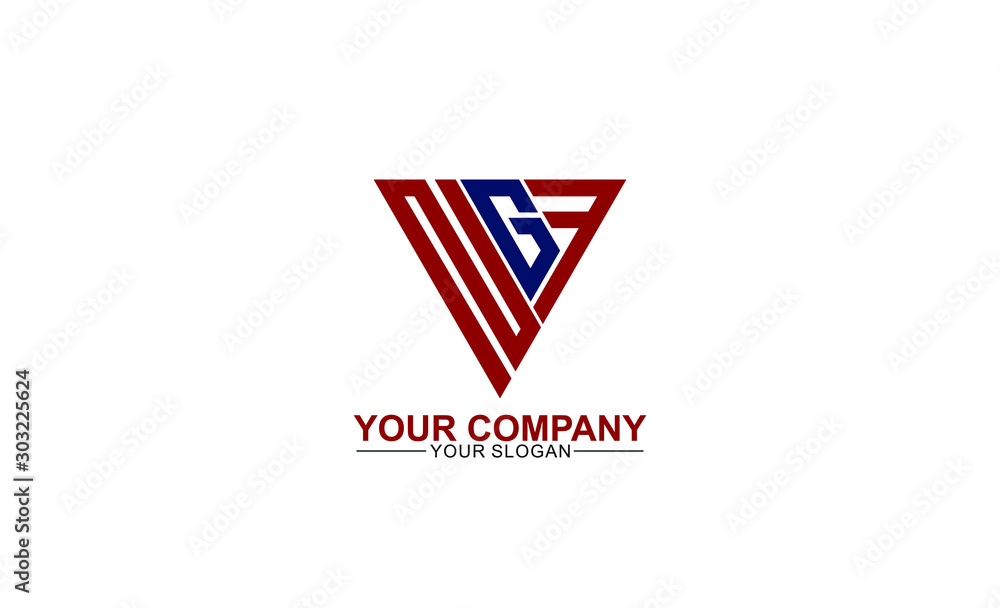 Fototapeta premium creative simple modern strong initial NGF Logo template vector icon for any business, accounting, consulting, fitness, real estate. constructions